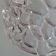 Vintage pendant lamp, glass and chrome, Belgium 1960