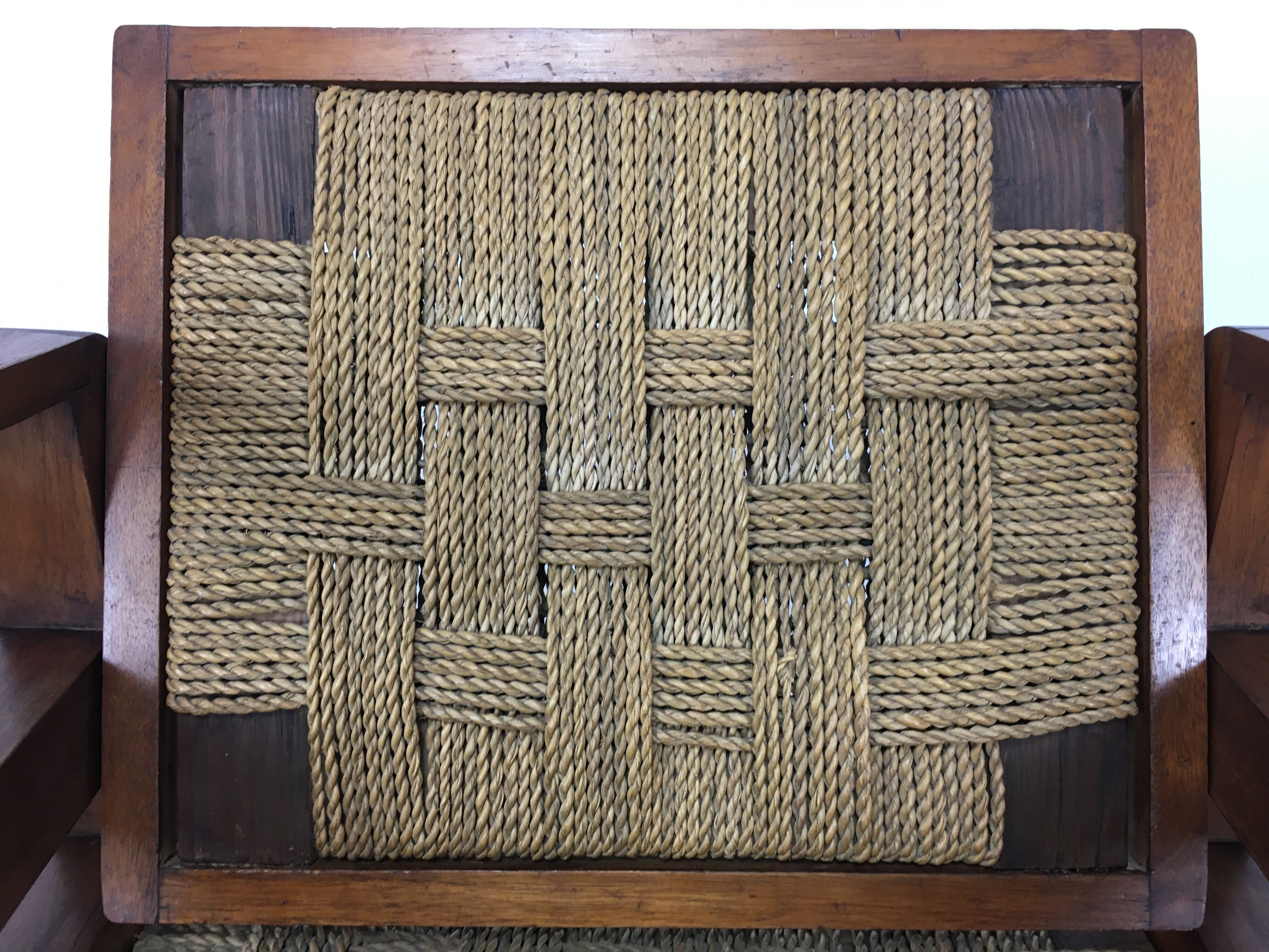 Art Deco rope armchair, made of wood