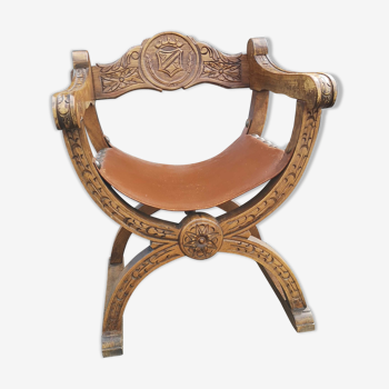 Old chair with wood carving