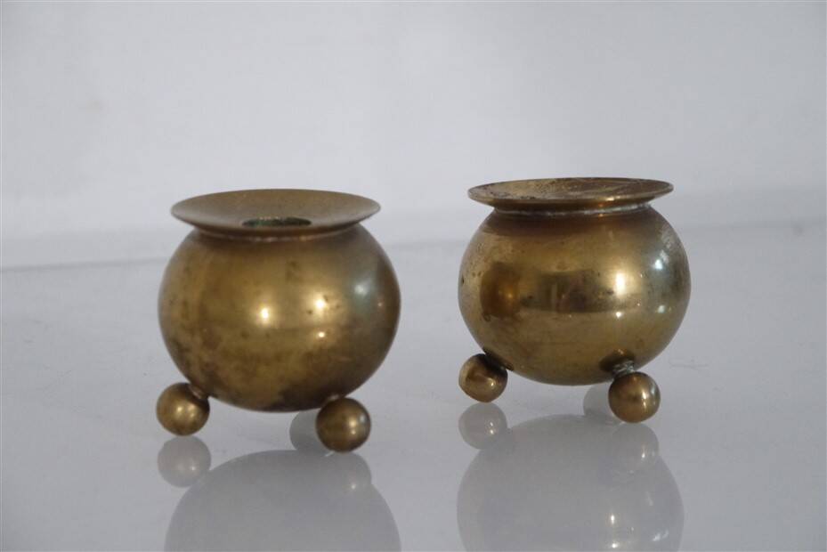 Pair of Scandinavian brass candlesticks 1960