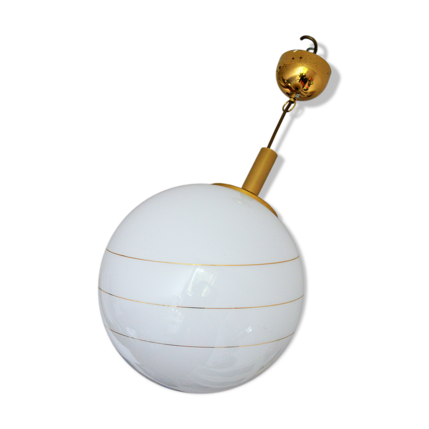 60s design glass ceiling chandelier Glashütte Limburg Bauhaus