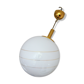 60s design glass ceiling chandelier Glashütte Limburg Bauhaus