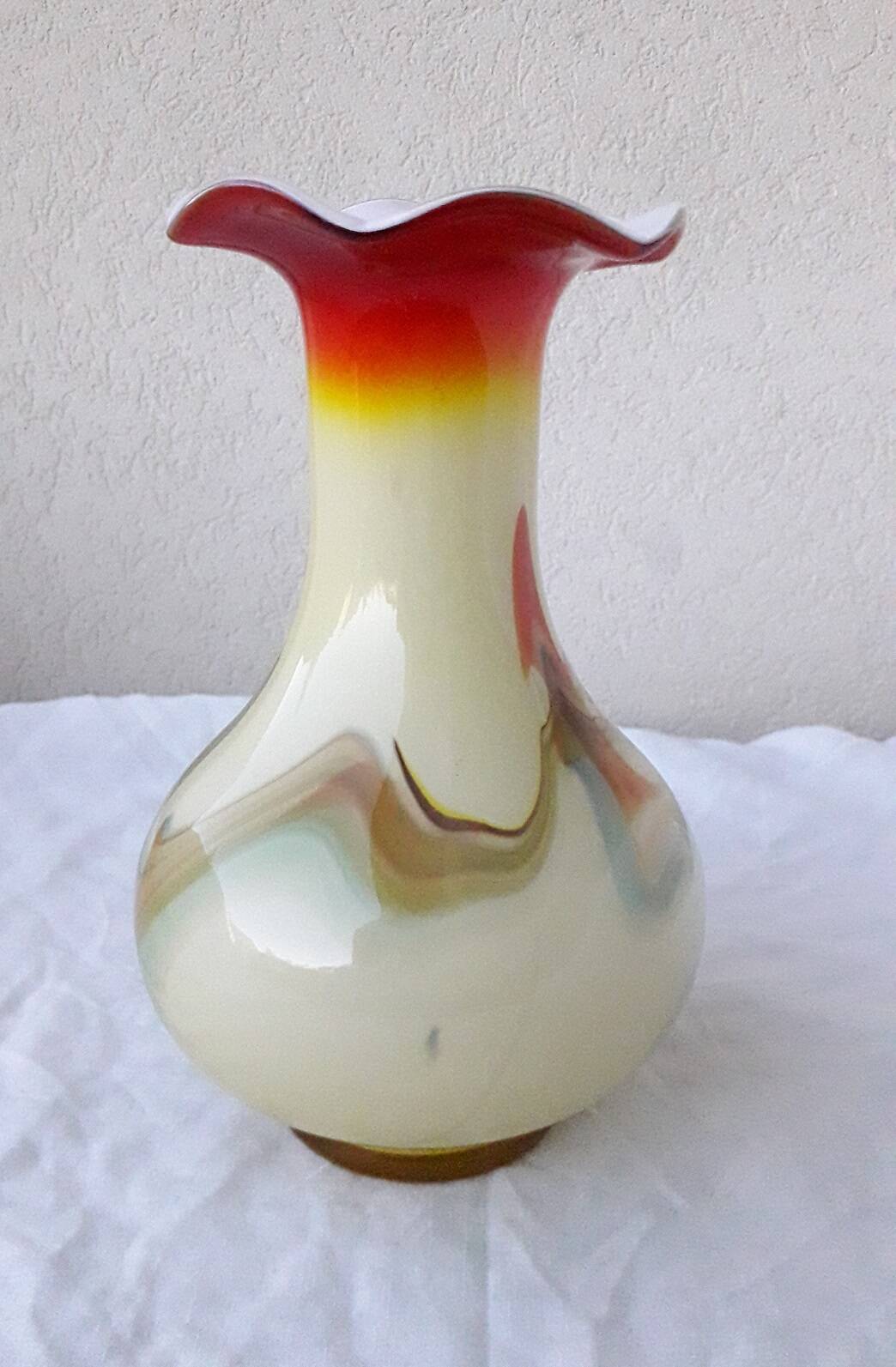 Multicolored glass vase