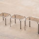 Tables basses encastrables vintage chrome et verre 1970