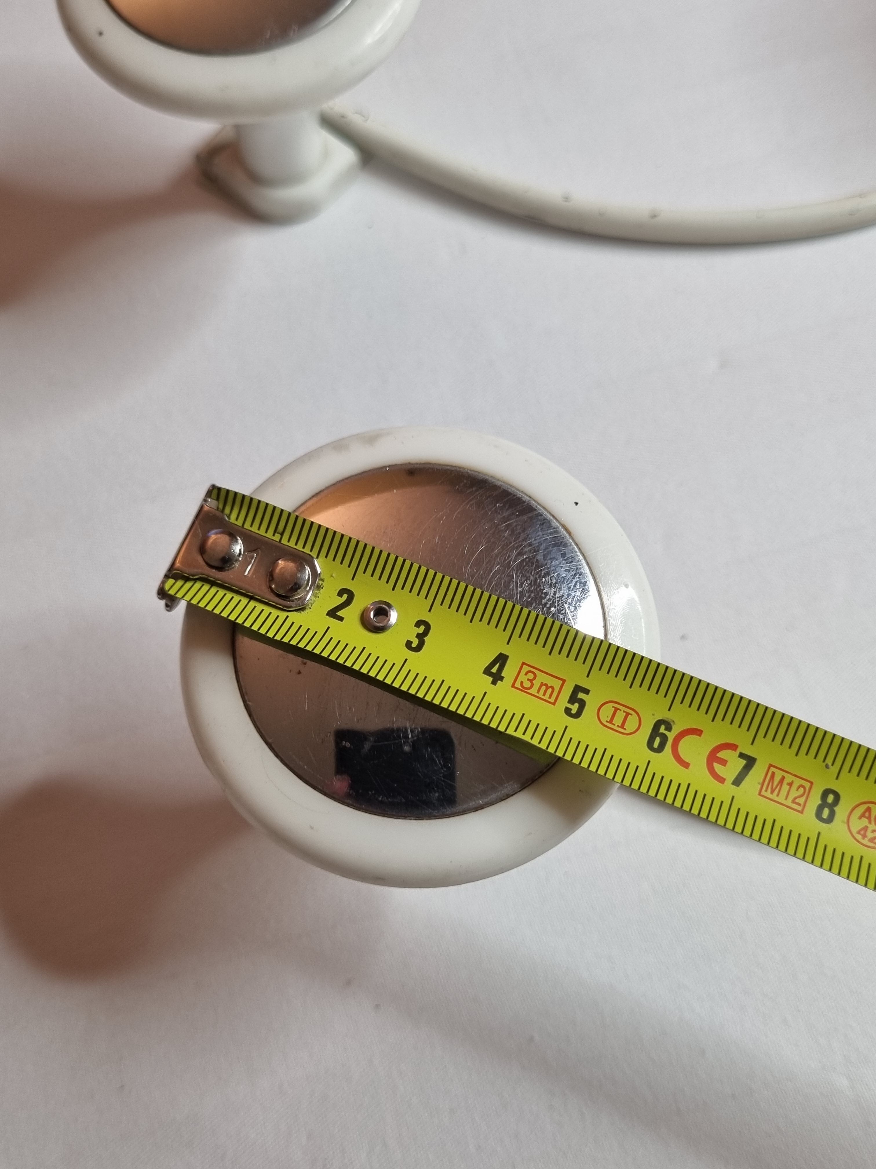 Pair of vintage, white and silver coat racks, 60s