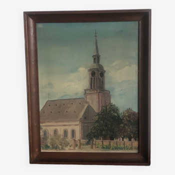 Church in Alsace oil on canvas