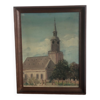Church in Alsace oil on canvas