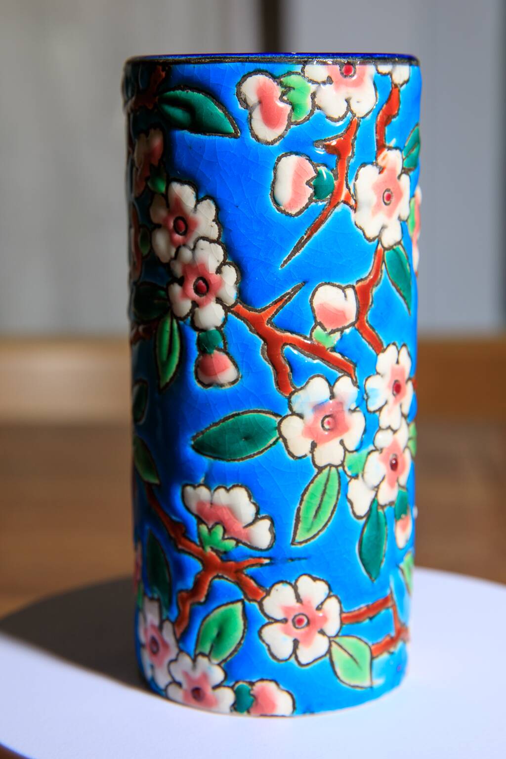 Paire de vases en emaux de longwy
