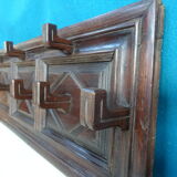 Wall coat rack solid oak 9 hooks