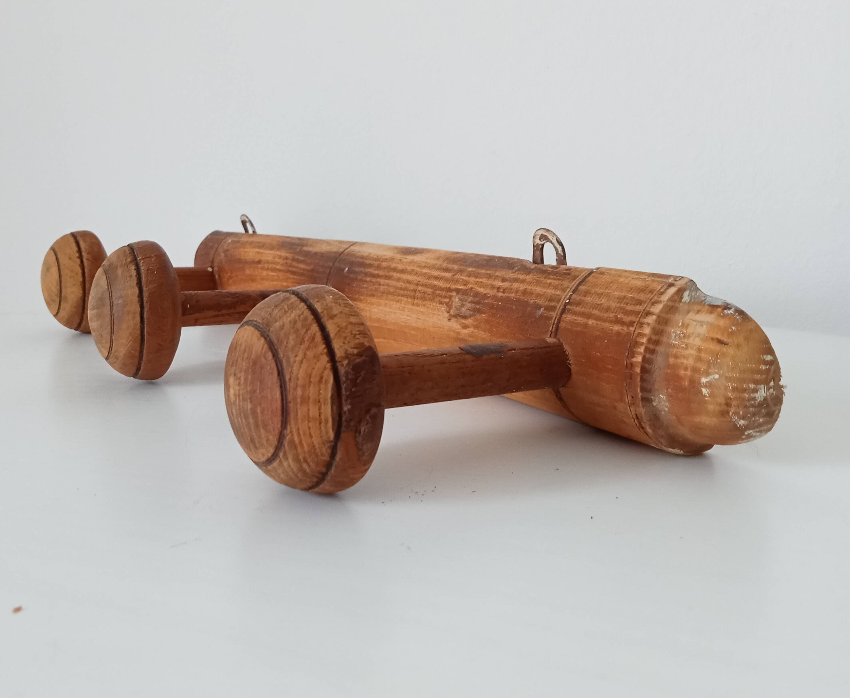 Vintage popular art wall coat rack from the 1950s