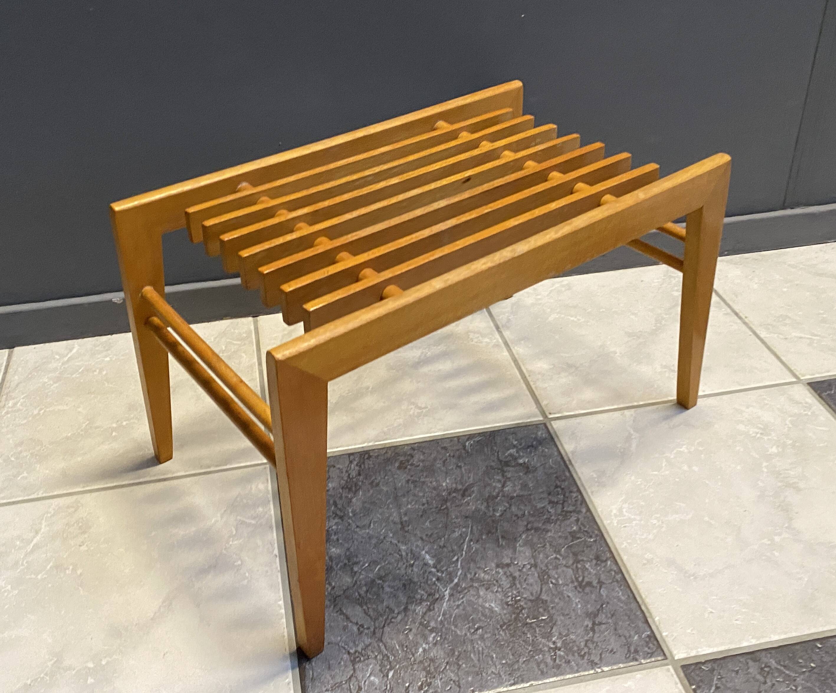 Small wood slatted sidetable flower table 1960s