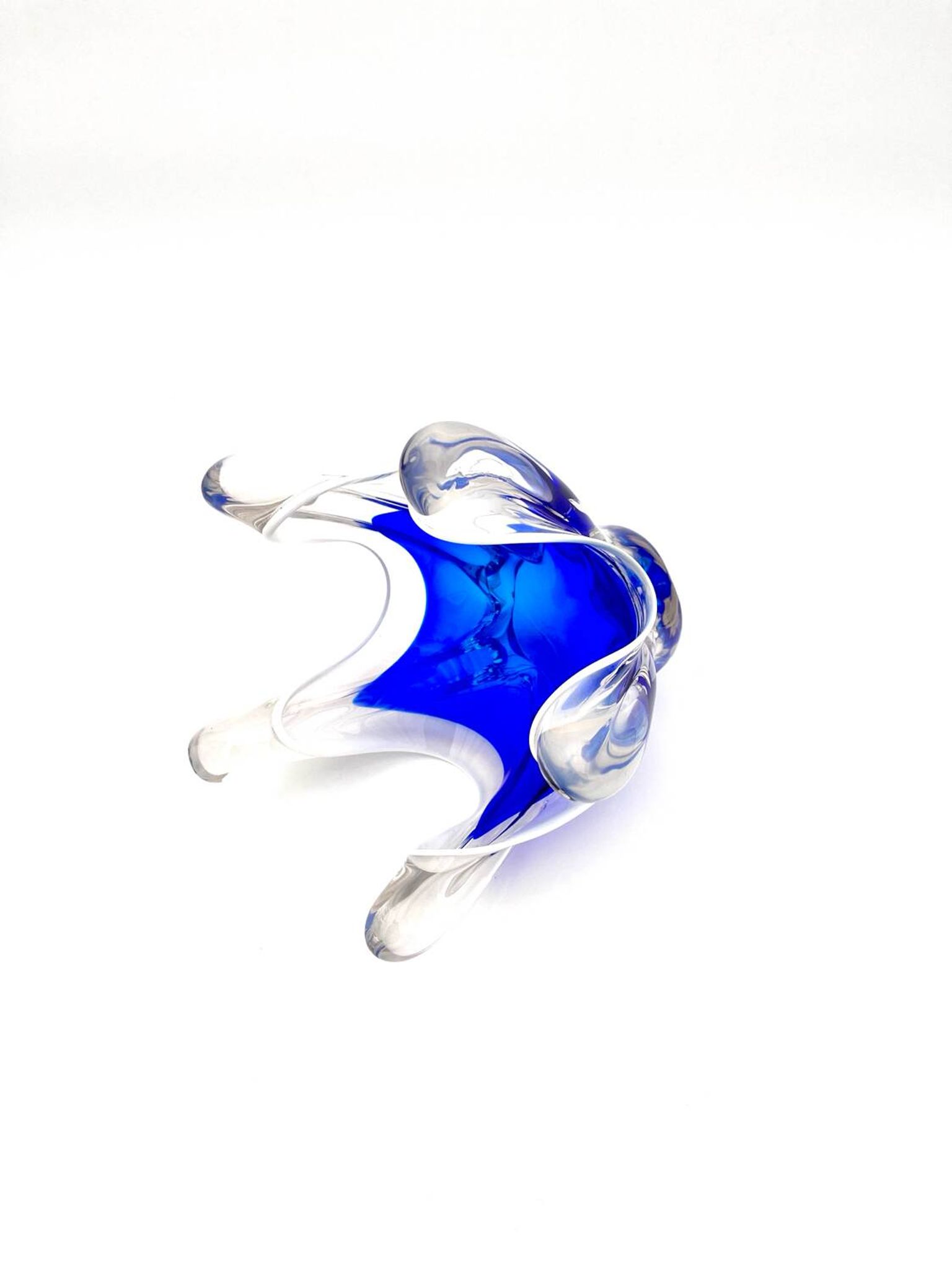 Cup Hospodka Chřibská Cristal Bohême Bleu Cobalt and Opaline Circa 60