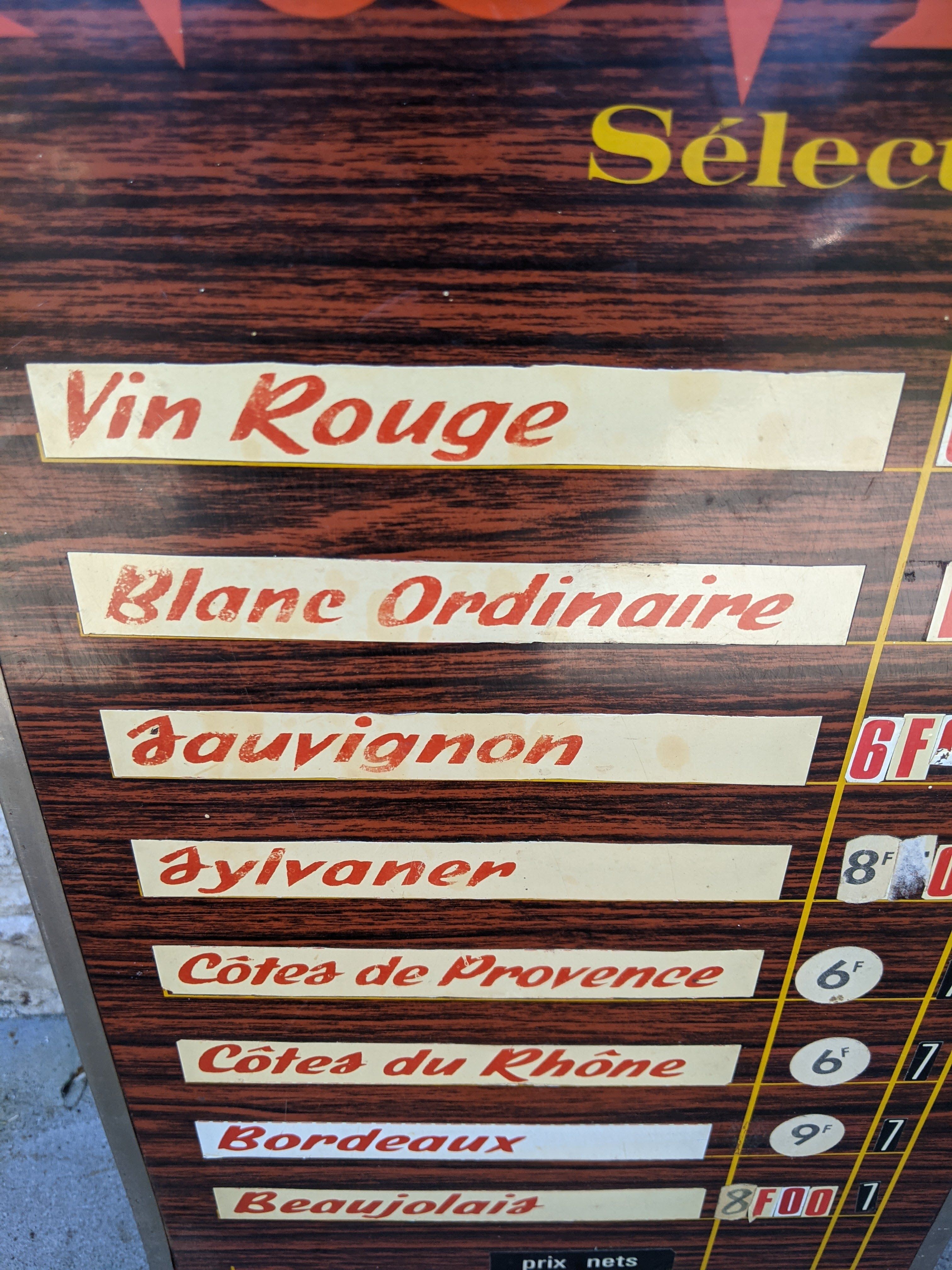 Old bistro consumption board panel