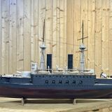 Model representing a battleship of the late nineteenth century