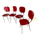 Set of 4 chairs 1960 Formica red perfect condition