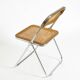 Chaise pliante Plia des années 1970 avec cannage de Vienne par Giancarlo Piretti pour Castelli