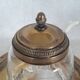 Engraved glass sugar bowl and silver-plated metal