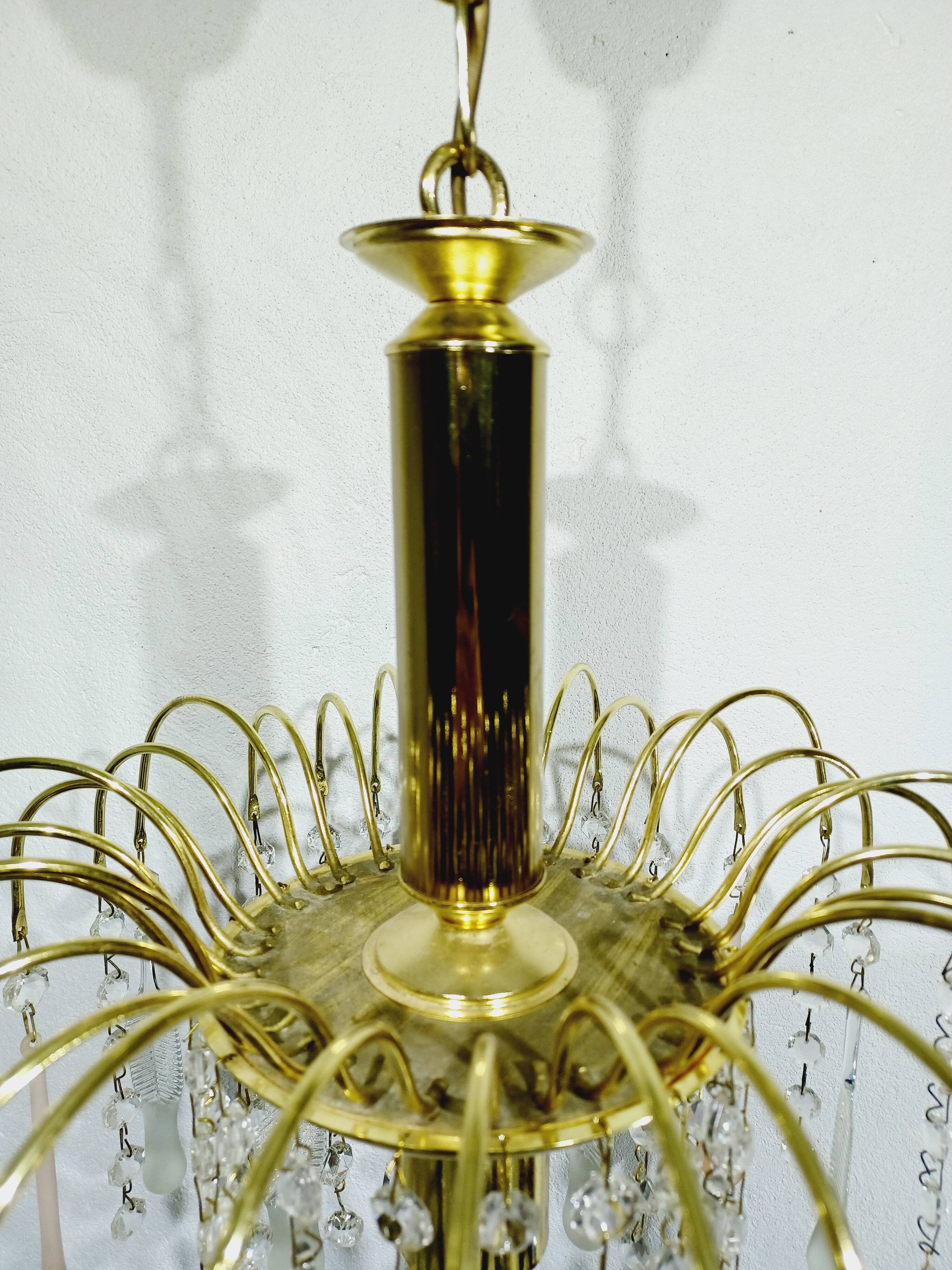 murano and crystal drops chandelier