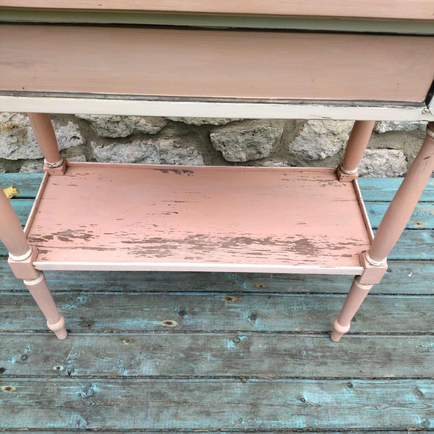 Jardinière ancienne porte plantes bois laiton zinc