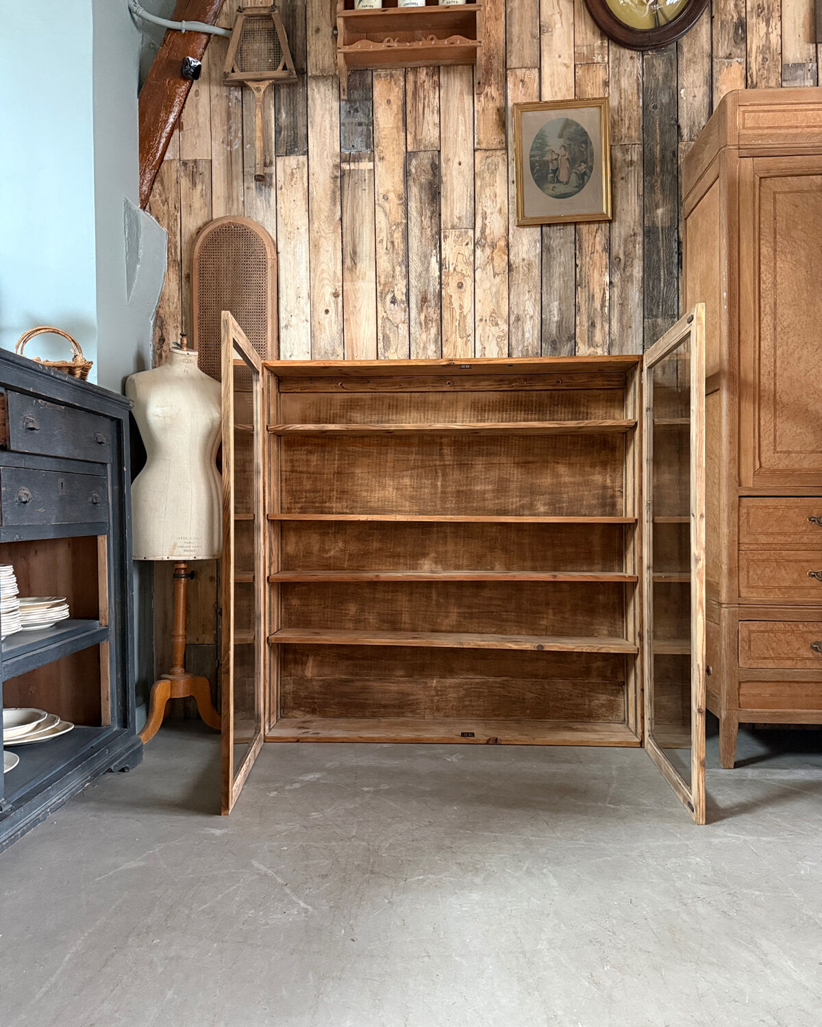 Large vintage display cabinet