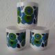 6 MUGS vintage flowers LOTUS 562112 Arcopal FRANCE orange blue