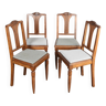 Ensemble de 4 chaises Art Déco en bois sculpté.