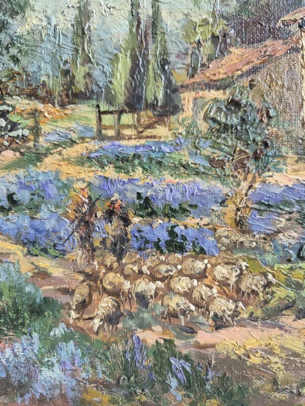 Huile sur toile, Mas en Provence