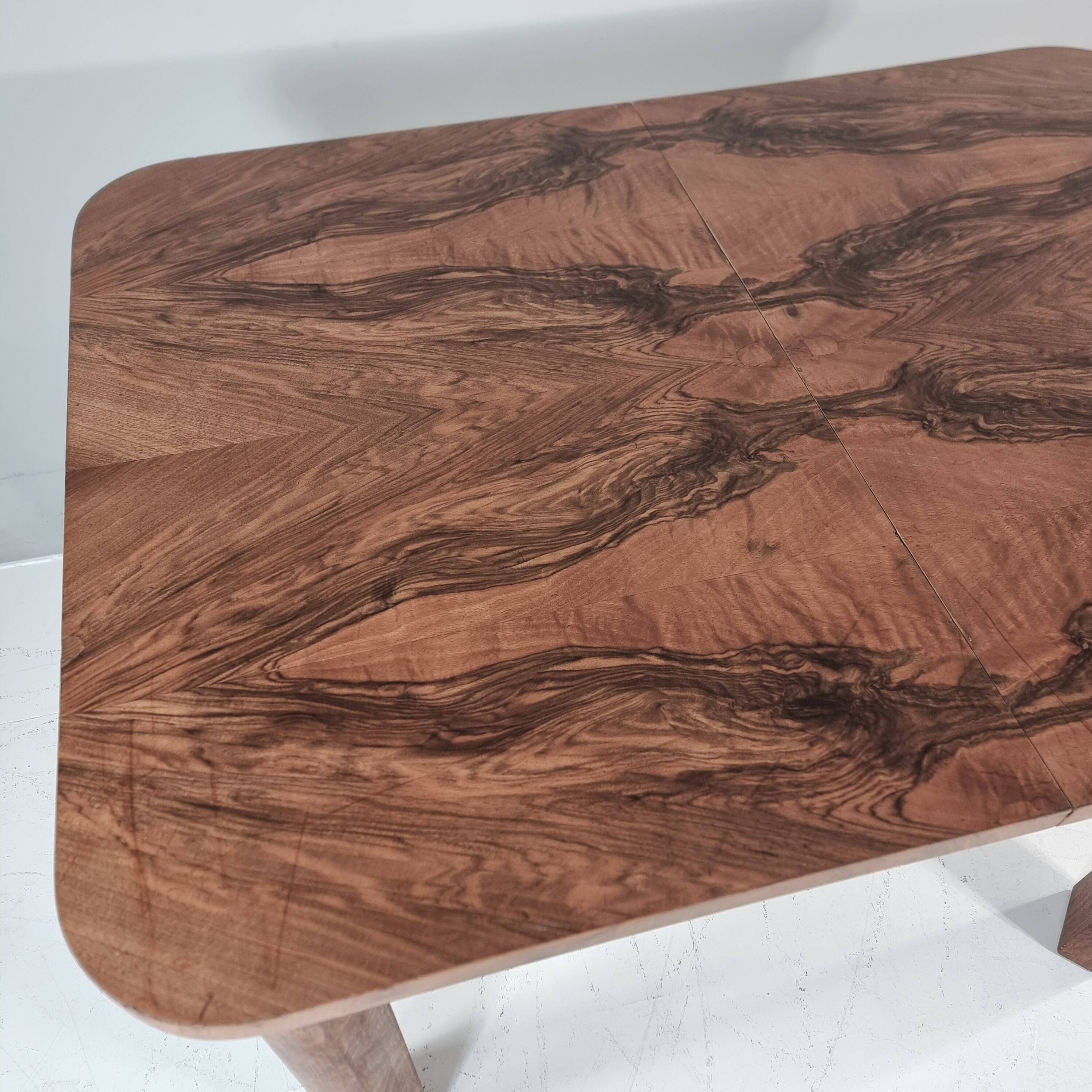 Art Deco dining table in walnut, 1960s