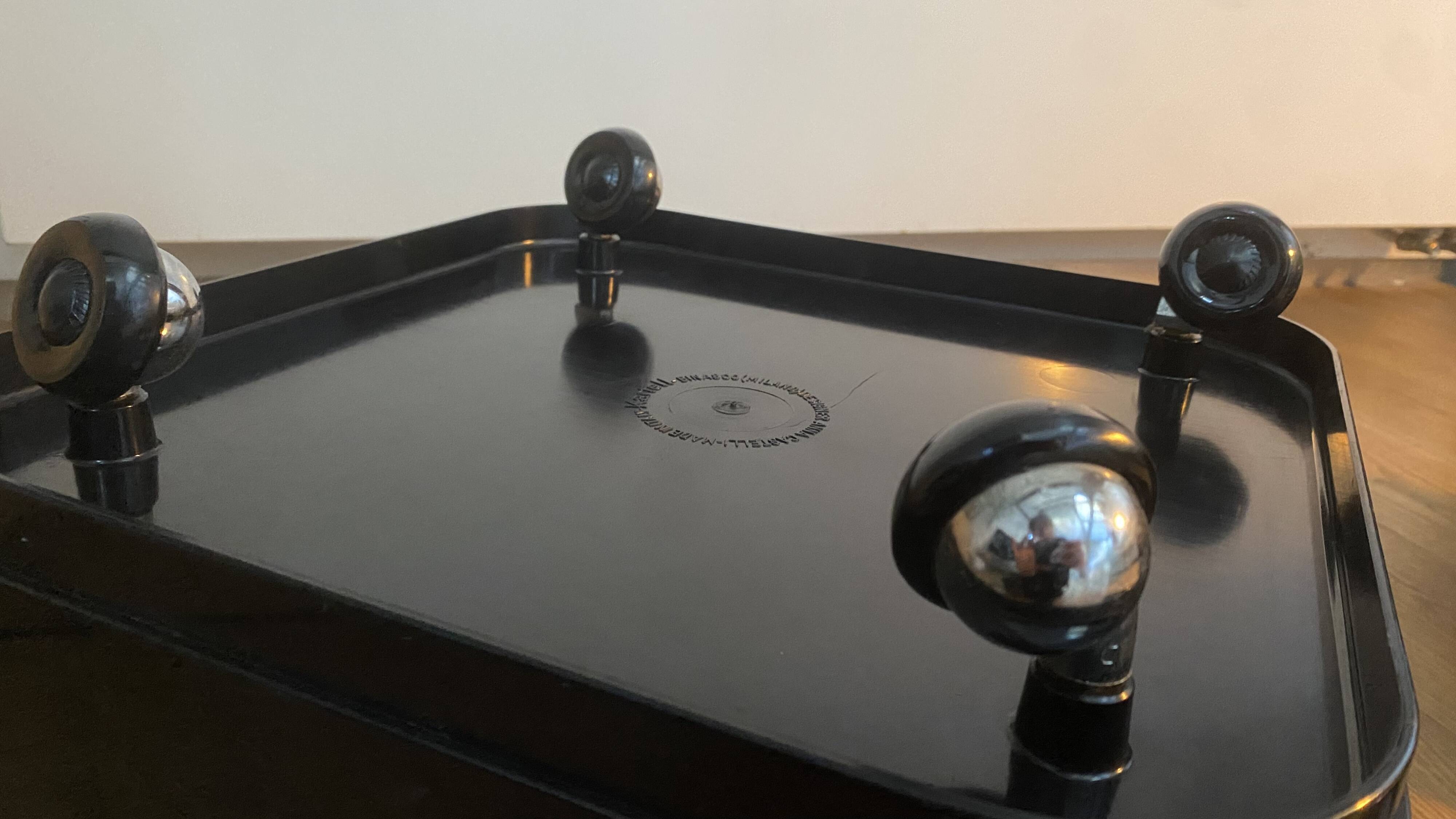 Anna Castelli pair of black Componibili night tables