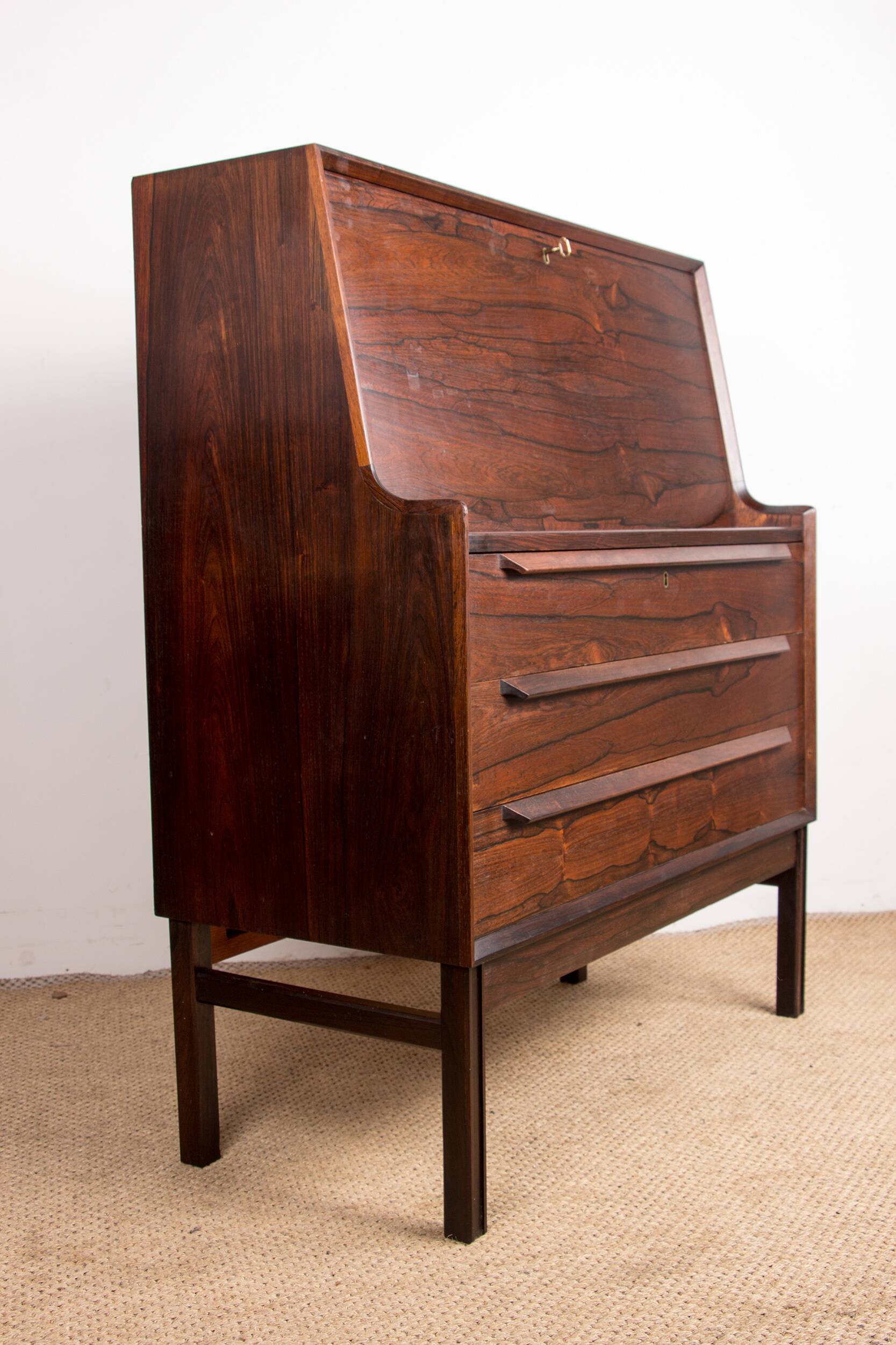 Secretary desk, Danish Rosewood by Arne Wahl Iversen for Branderup Mobelfabrik 1960.