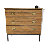 Small chest of drawers in bamboo and rattan.