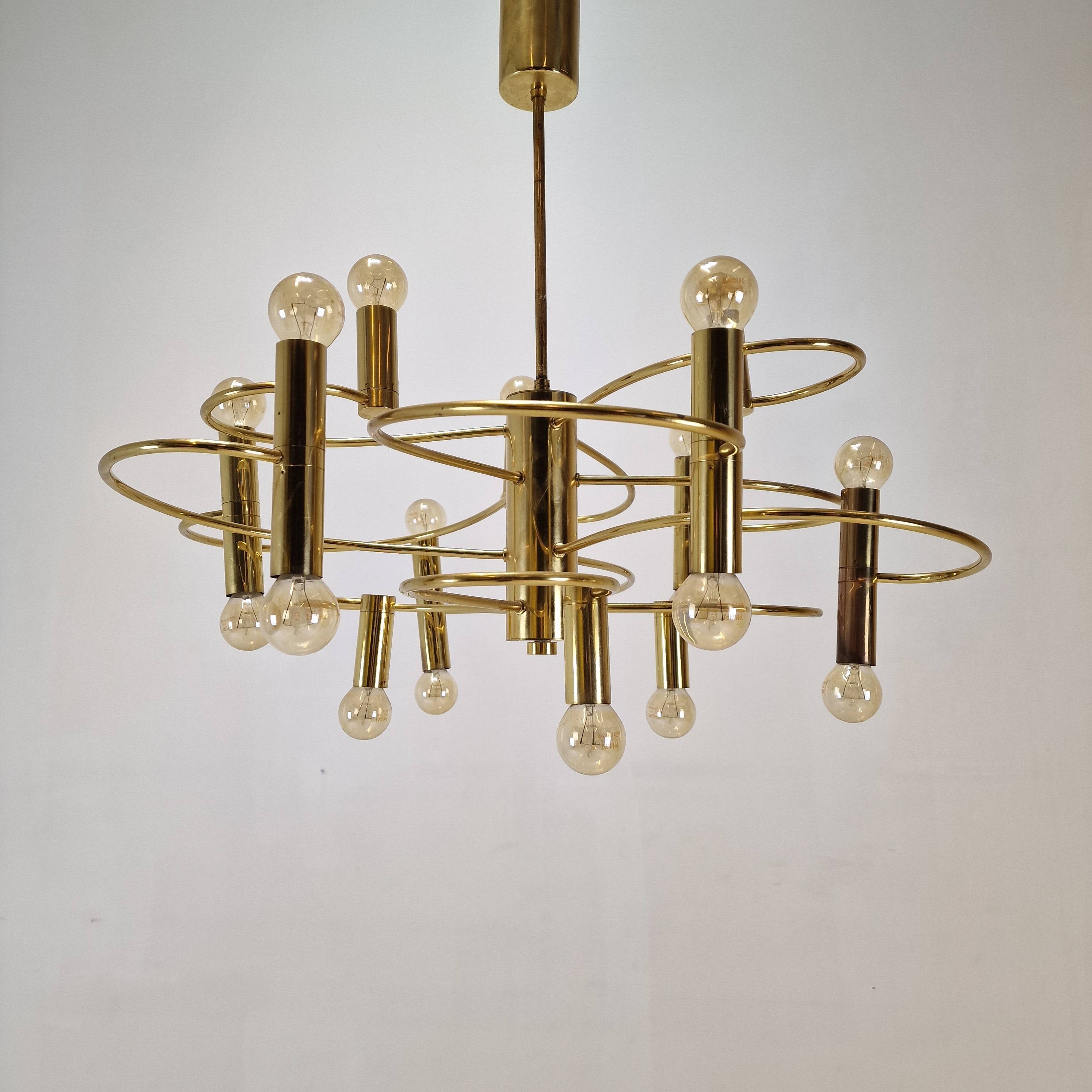 Mid Century Chandelier Designed by Sciolari, 1970's (2 available)