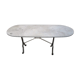 Old bistro table in marble and godin cast iron foot
