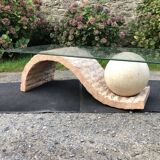 80s design coffee table. made of Mactan travertine stones from Magnussen ponte.