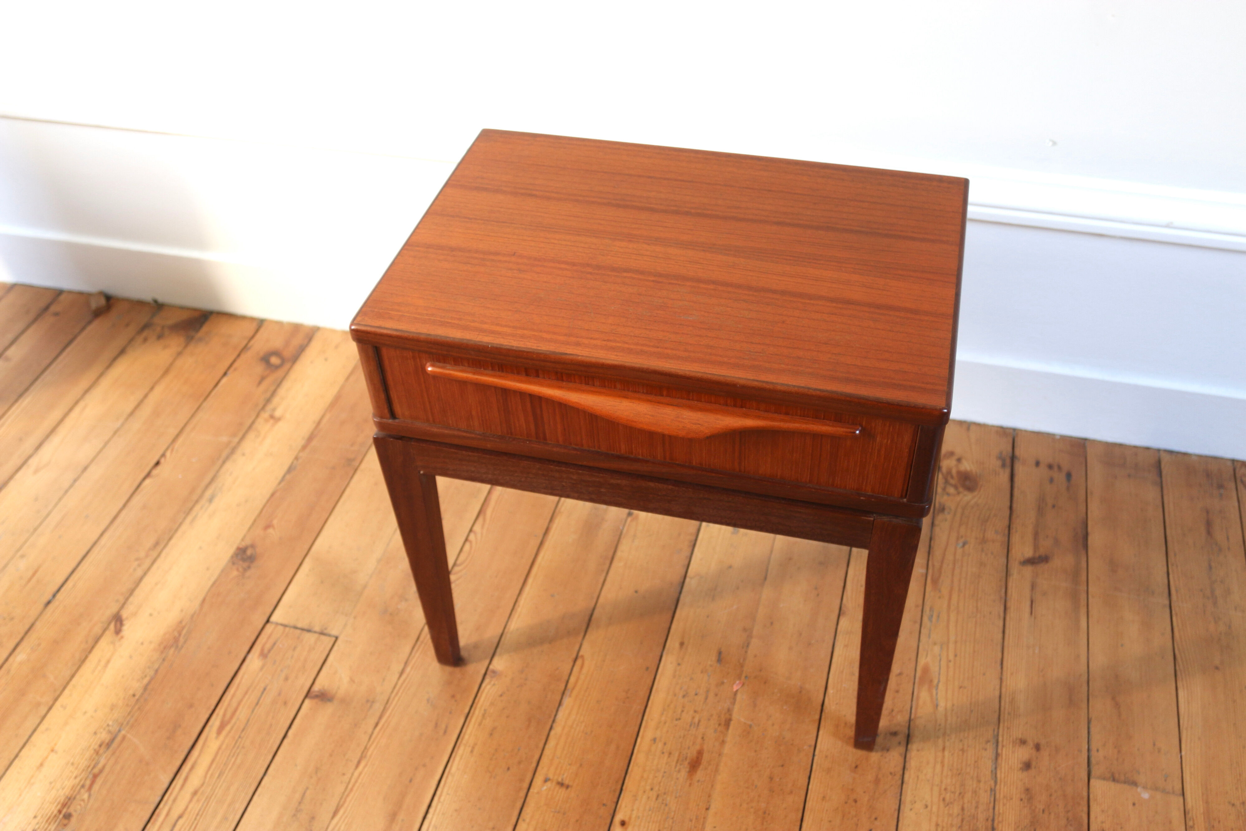 Scandinavian bedside table vintage teak 1960