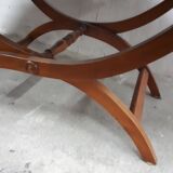 Wooden coffee table removable oval board nautical style