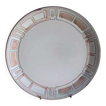 Plat plat rond grès de niderviller modèle maille vintage
