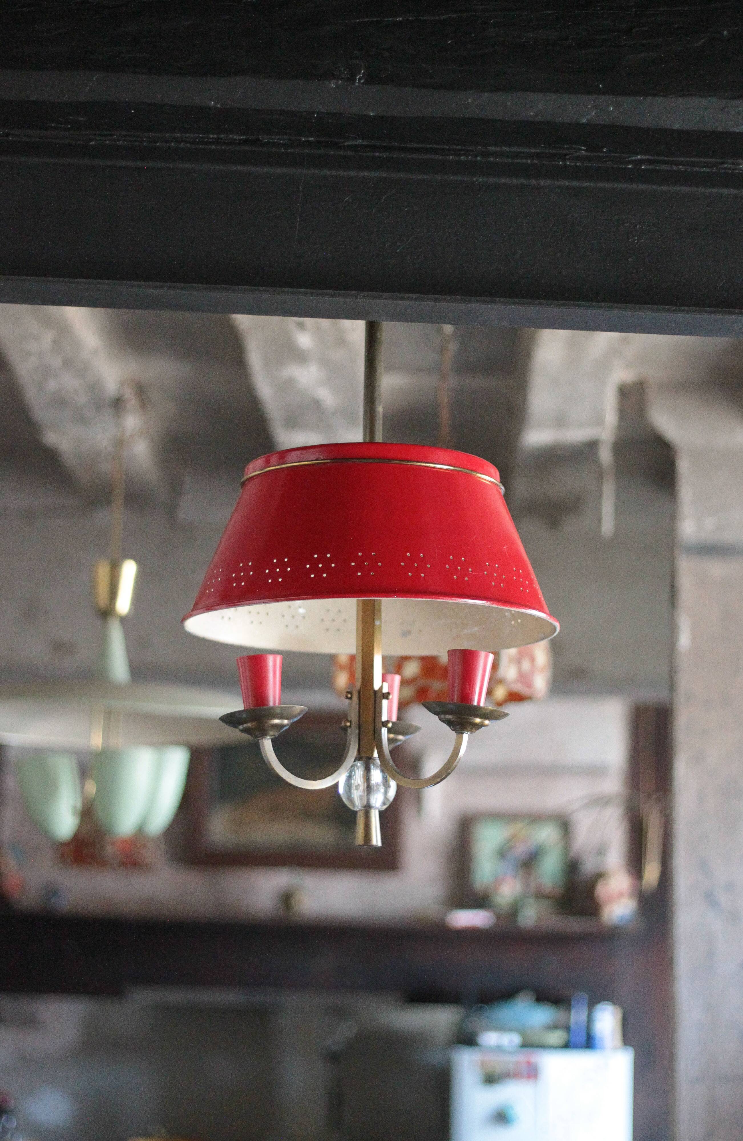 Suspension hot water bottle 3 lights, ceiling lamp, chandelier, vintage ceiling light