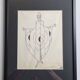 Fashion sketch, original drawing, monogrammed by Jean Eden, 30 x 40 cm