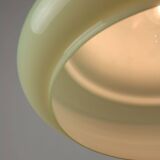 Mid-Century Italian Brass and Green Glass Pendant Lamp, 1960s