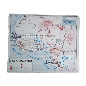 Carte d'école ancienne "L'Afrique noire"