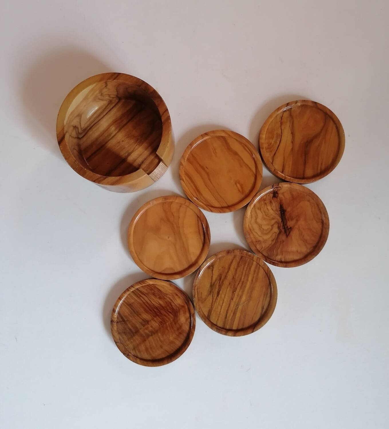 Olive wood coasters