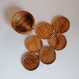 Olive wood coasters