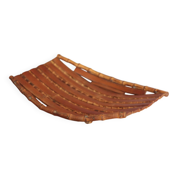Plateau vintage, bambou,plateau rectangulaire, coupe à fruits, Corbeille — Beyit