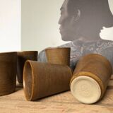 Lot 6 cups in earth-coloured stoneware