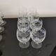 Set of 8 red wine glasses on crystal legs decorated with grapes and vine branches Luminarc