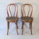 Set of 2 Thonet wooden seat bistro chairs N°18 1/2, Circa 1920
