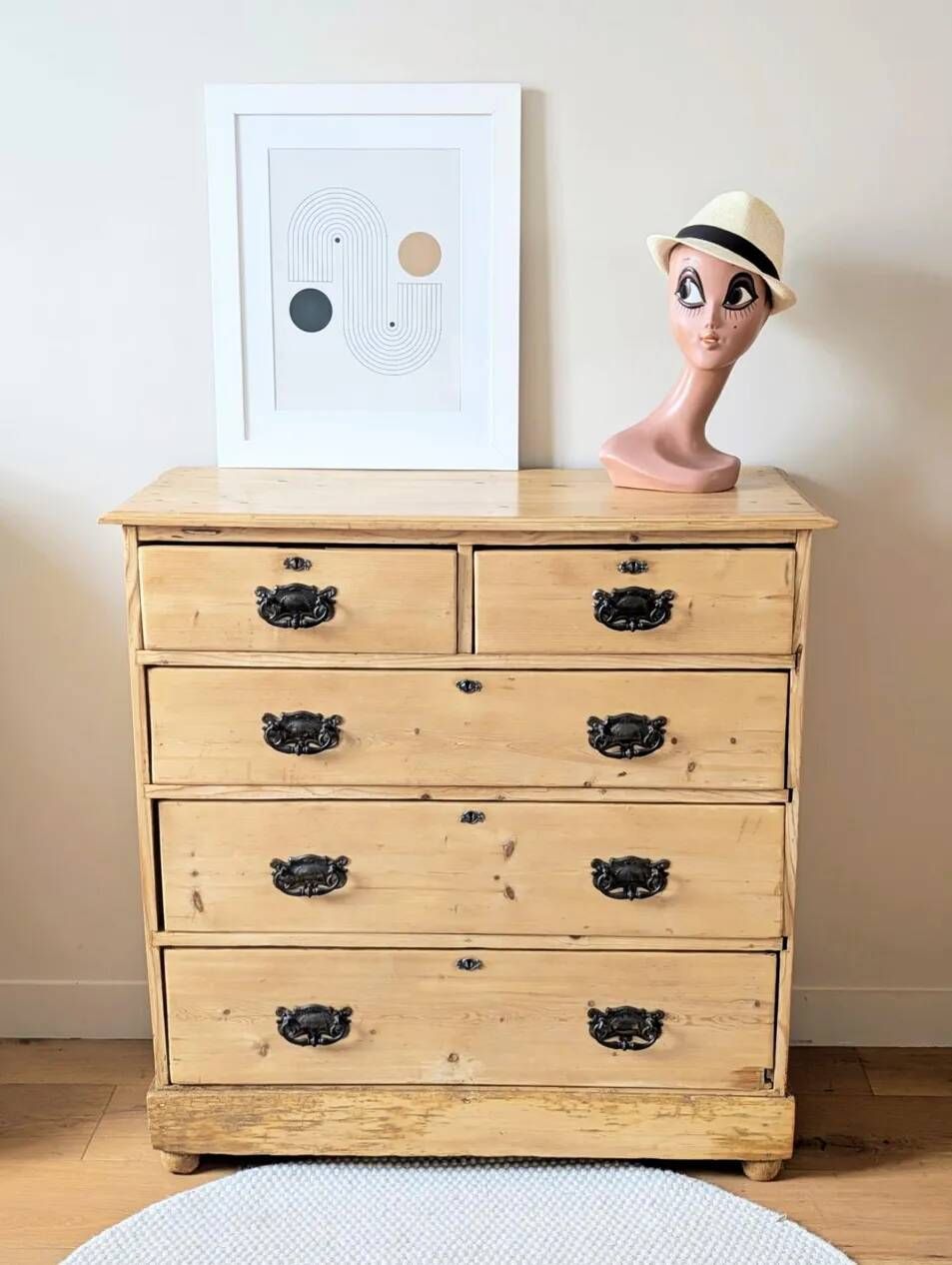 Commode anglaise antique en pin massif