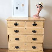 Antique English pine chest of drawers