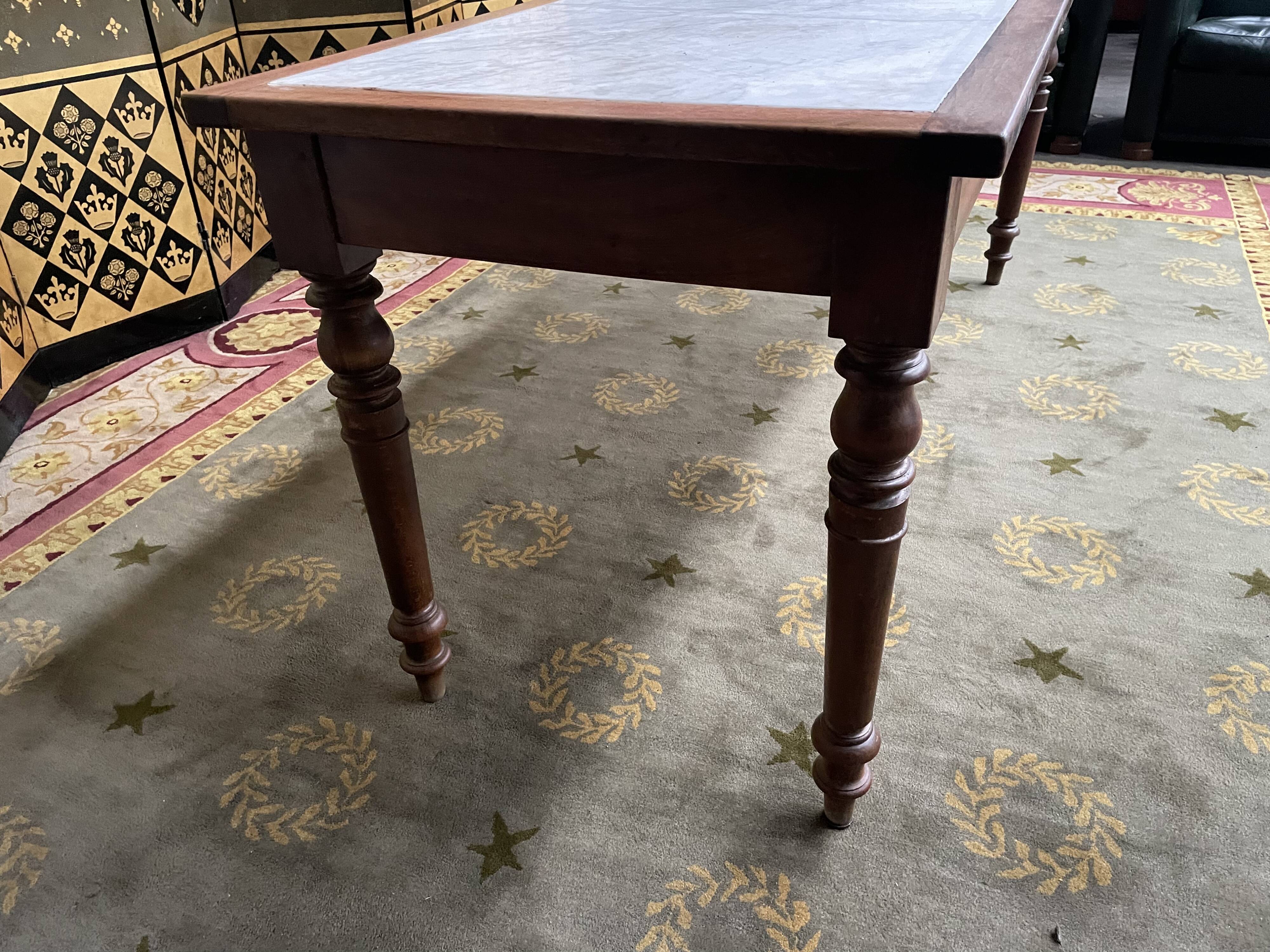 Louis Philippe marble farmhouse loom table